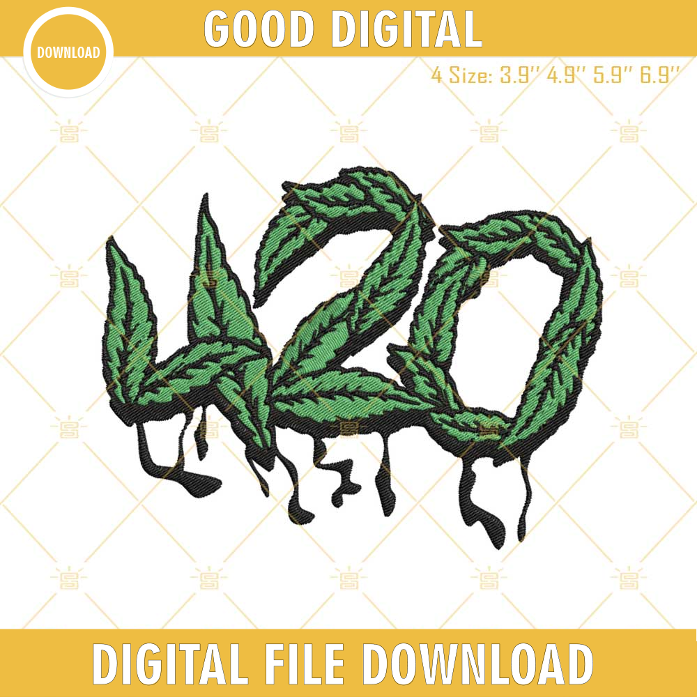 420 Dripping Marijuana Leaves Embroidery Designs, Stoner Embroidery Files.jpg