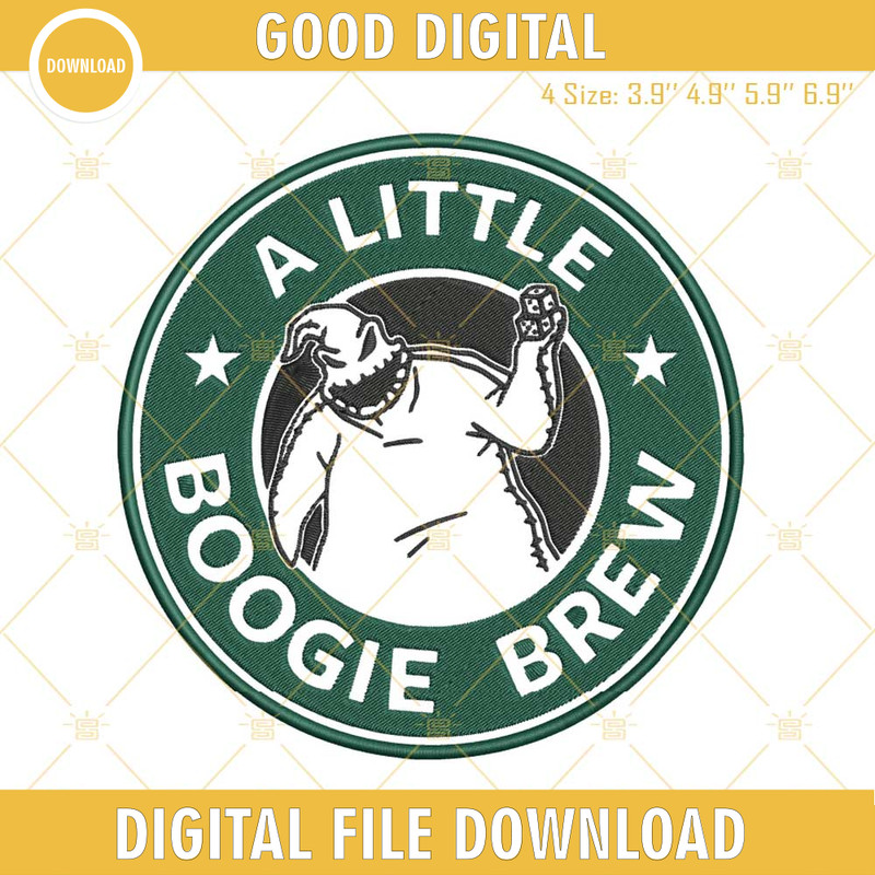 A Little Boogie Brew Starbucks Coffee Machine Embroidery Design File.jpg