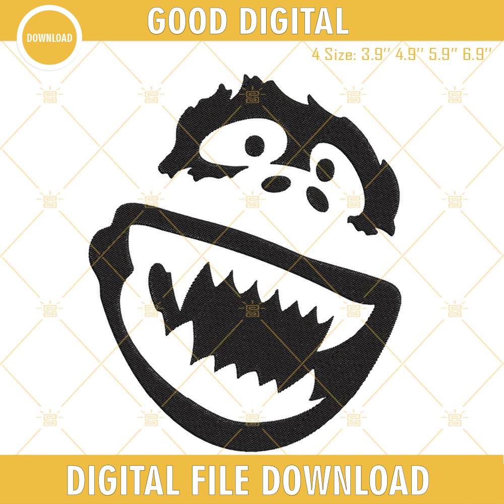 Abominable Snowman Face Embroidery Design, Yeti Embroidery File.jpg