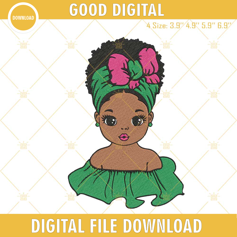 Afro Girl Embroidery Design, Juneteenth Day Embroidery File.jpg