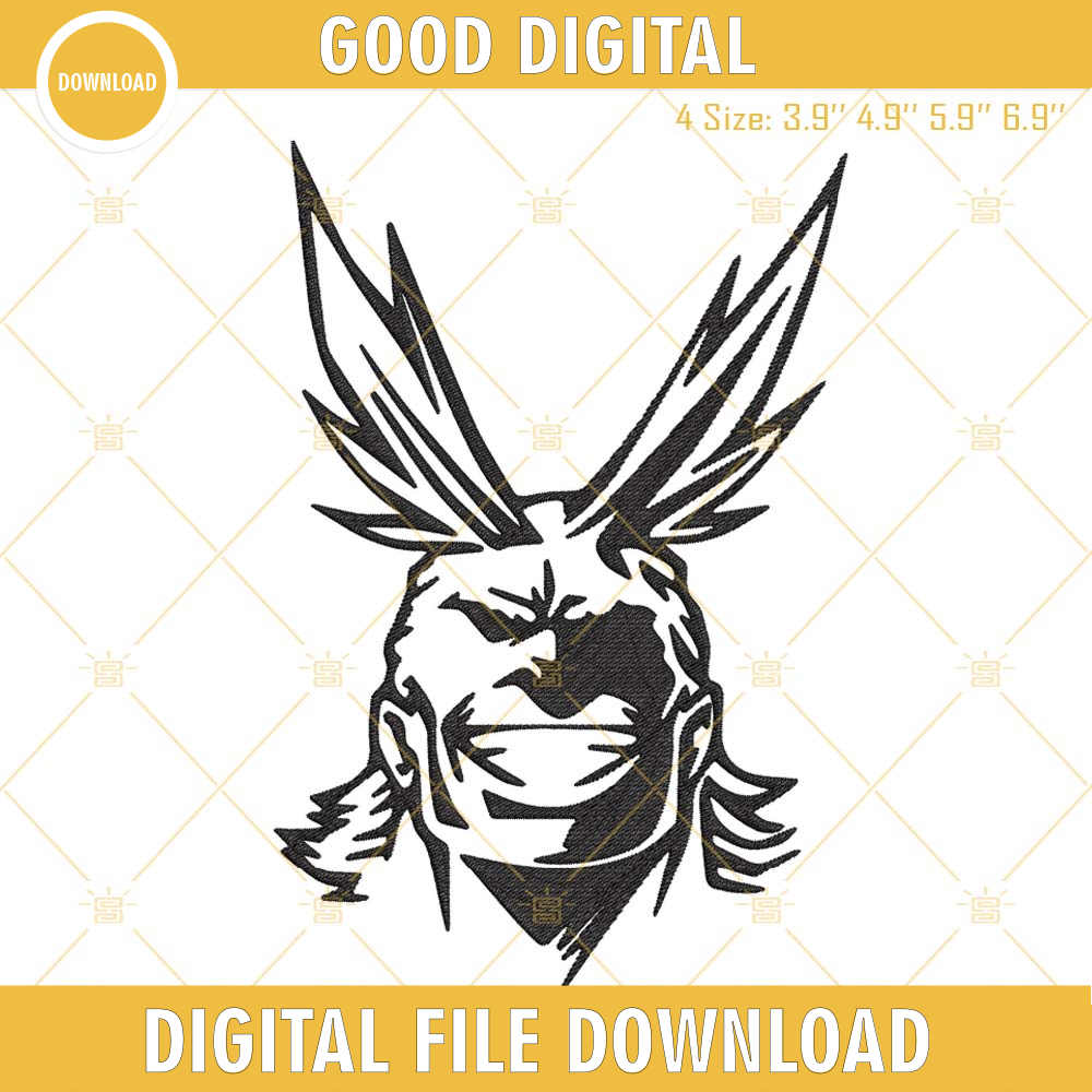 All Might Embroidery Design, My Hero Academy Embroidery Files Download.jpg