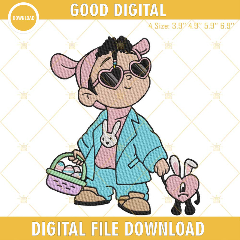Baby Benito Easter Embroidery Design, Bad Bunny Easter Day Embroidery File.jpg