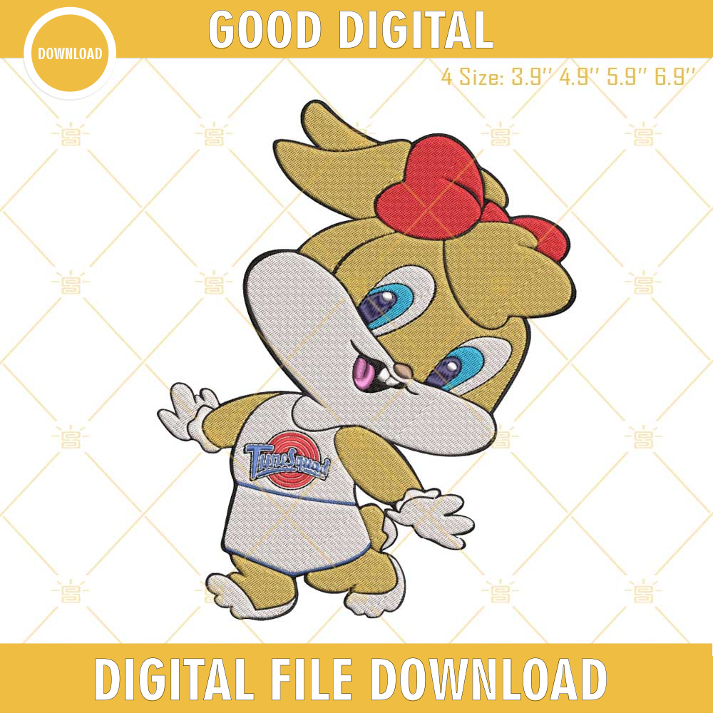 Baby Lola Bunny Space Jam Embroidery Designs, Baby Looney Tunes Machine Embroidery Design.jpg