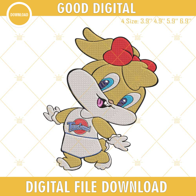 Baby Lola Bunny Space Jam Embroidery Designs, Baby Looney Tunes Machine Embroidery Design.jpg
