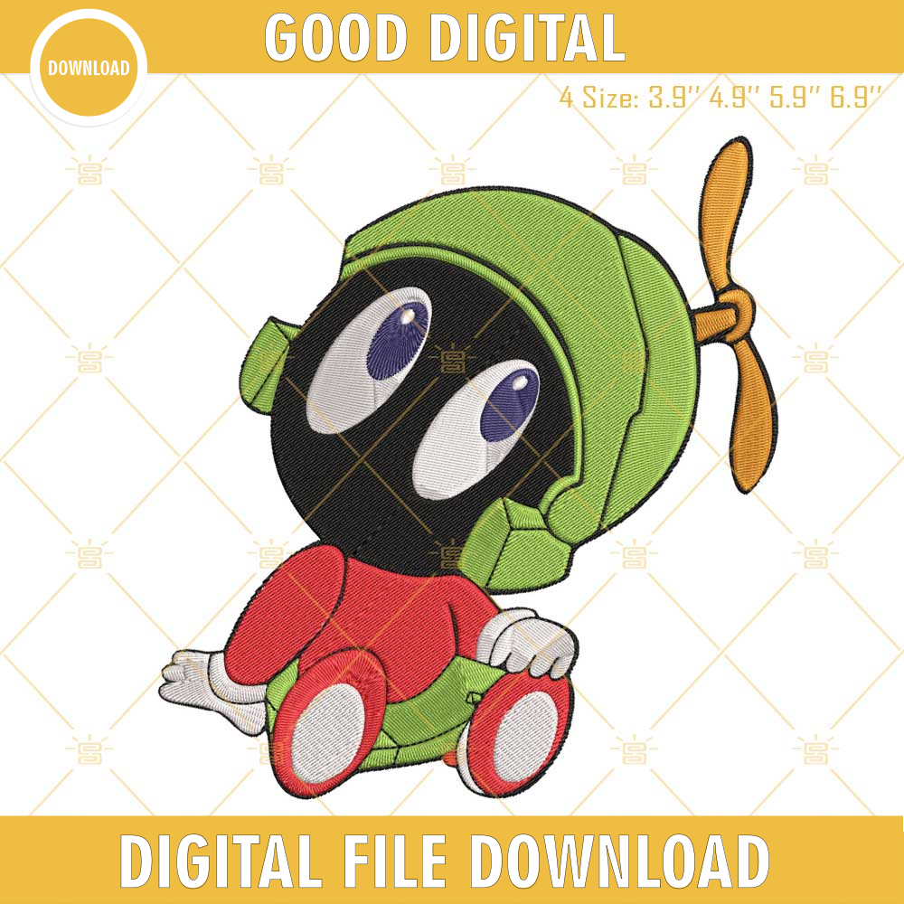 Baby Marvin The Martian Embroidery Designs, Space Jam Embroidery Design File.jpg