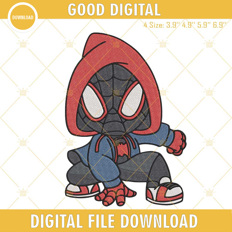 Baby Miles Morales Embroidery Designs, Spider Man Machine Embroidery Files.jpg