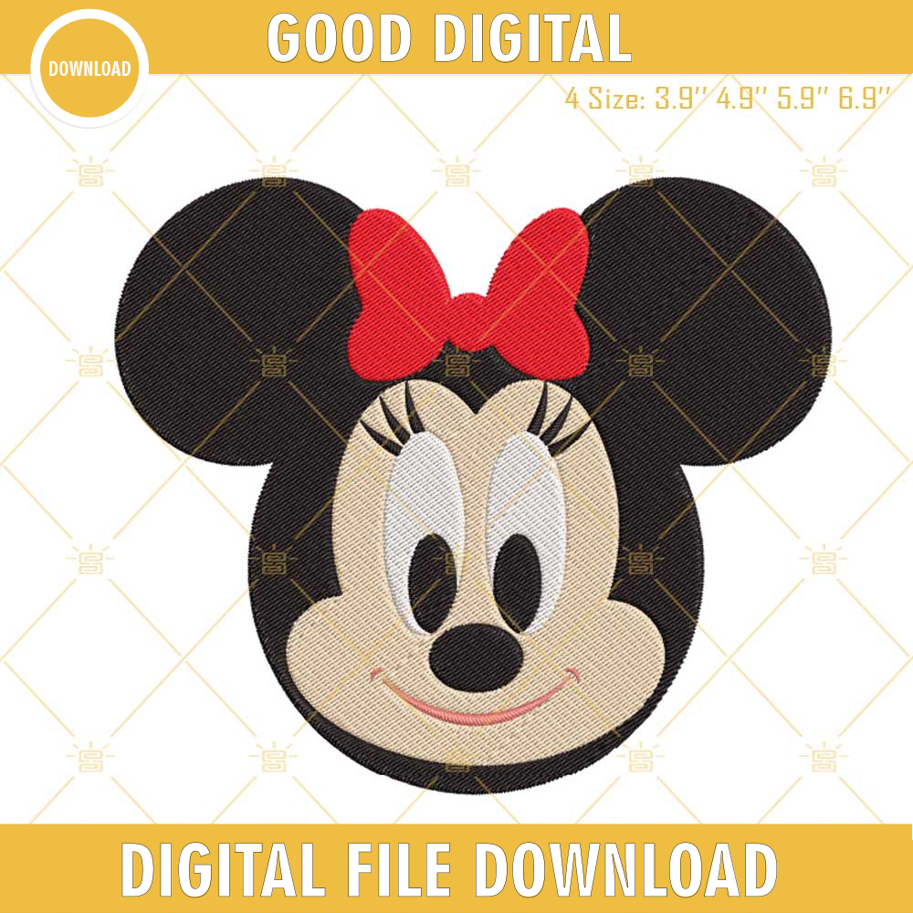 Baby Minnie Face Embroidery Designs, Disney Mouse Girl Cartoon Embroidery Files.jpg