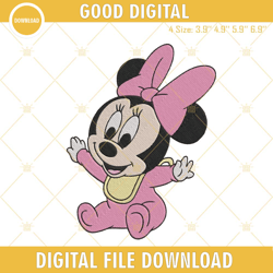 baby minnie mouse embroidery design file digital download, embroidery design,embroidery design svg, embroidery