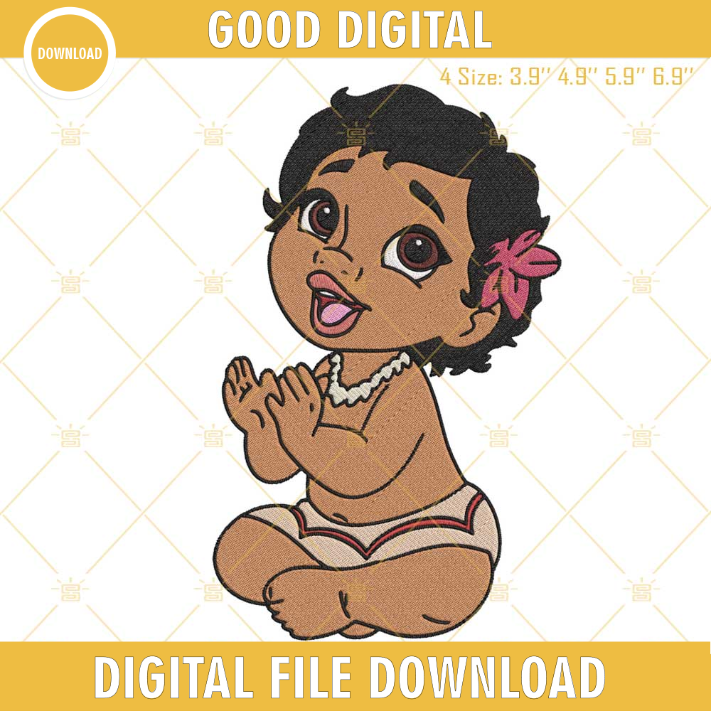 Baby Moana Embroidery Designs, Cute Disney Moana Embroidery PES Files.jpg
