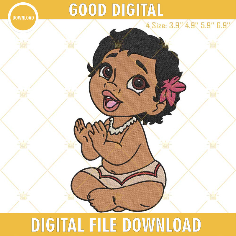 Baby Moana Embroidery Designs, Cute Disney Moana Embroidery PES Files.jpg