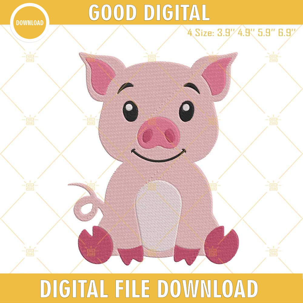 Baby Pig Embroidery Designs, Cute Animals Embroidery Files.jpg
