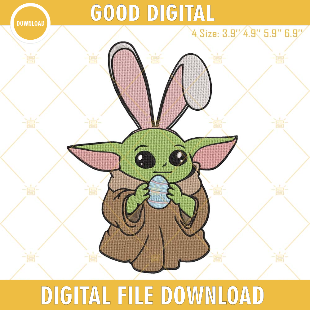 Baby Yoda Easter Embroidery Designs, Star Wars Easter Embroidery Files.jpg