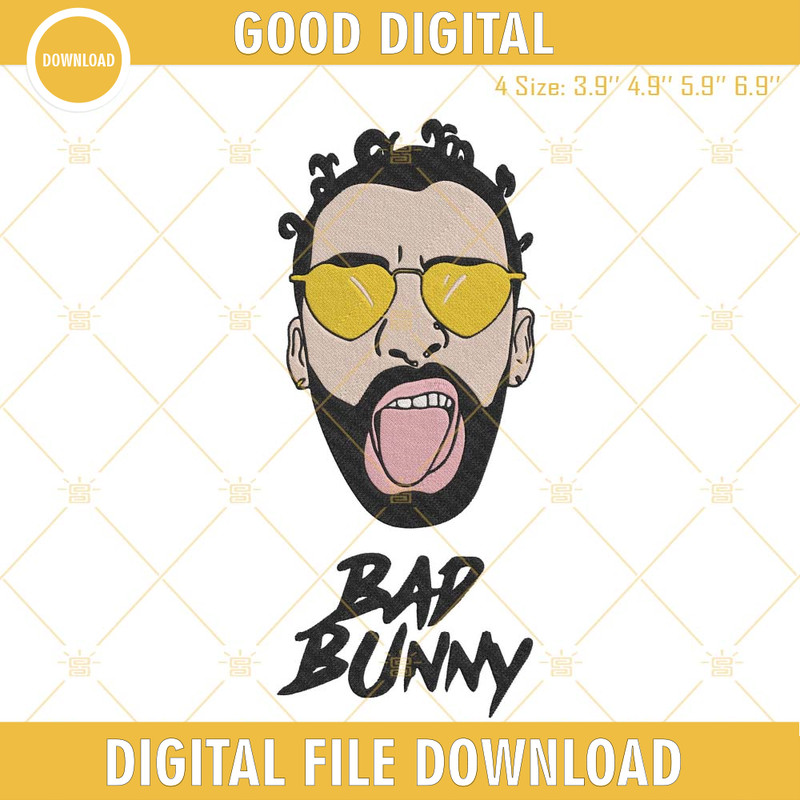 Bad Bunny Embroidery Design, Bad Bunny Embroidery Files.jpg