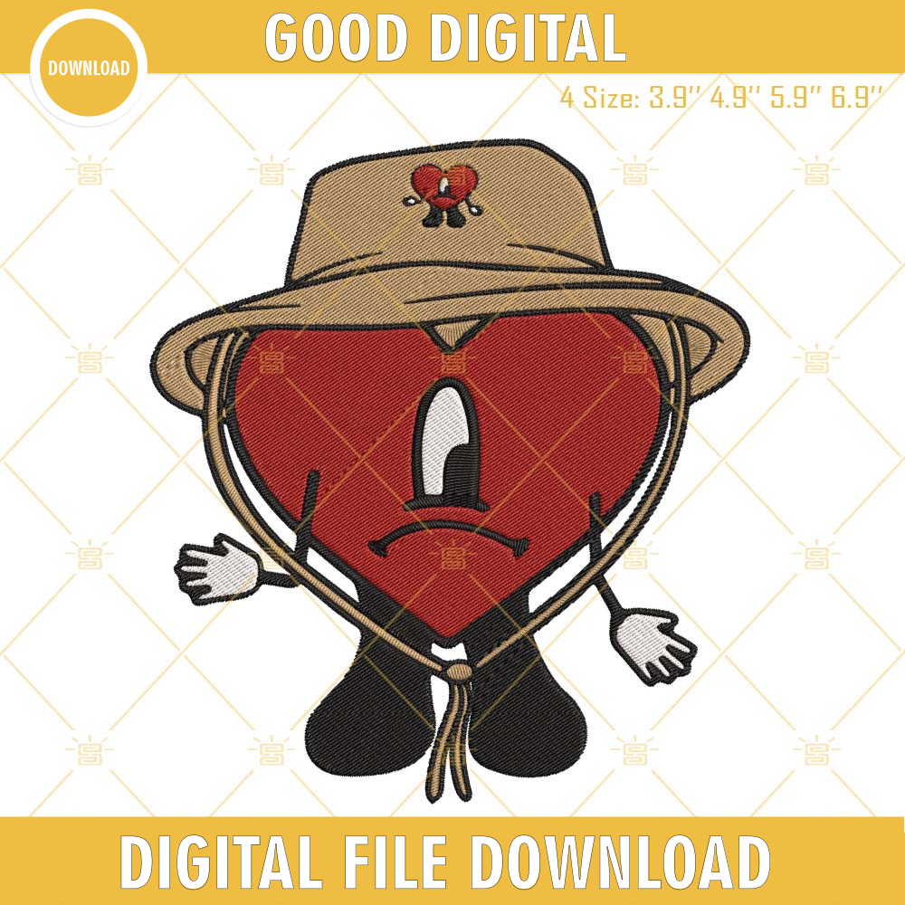 Bad Bunny Un Verano Sin Ti Heart Machine Embroidery Design Files.jpg