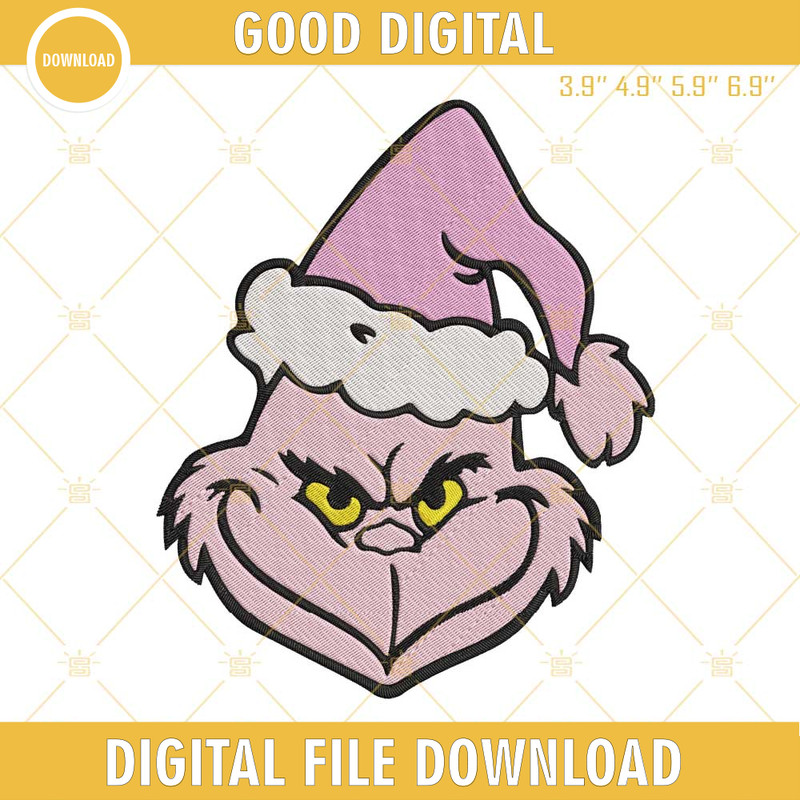 Barbie Pink Grinch Christmas Embroidery Design Files.jpg