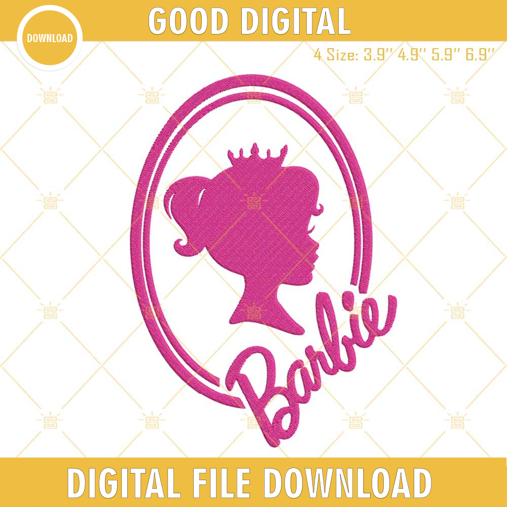 Barbie With Crown Embroidery Designs, Barbie Princess Machine Embroidery Pattern Files.jpg