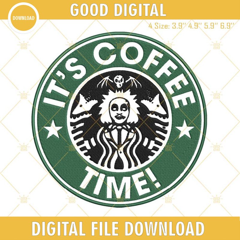 Beetlejuice Its Coffee Time Embroidery Designs.jpg