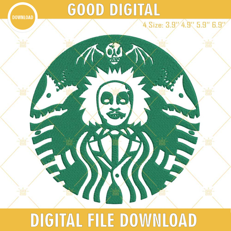 Beetlejuice Starbucks Machine Embroidery Design File.jpg