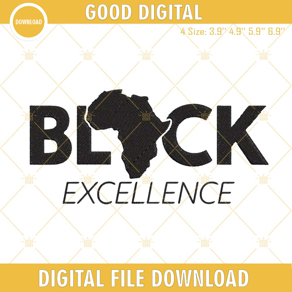 Black Excellence Africa Map Embroidery Design, Black History Embroidery File.jpg