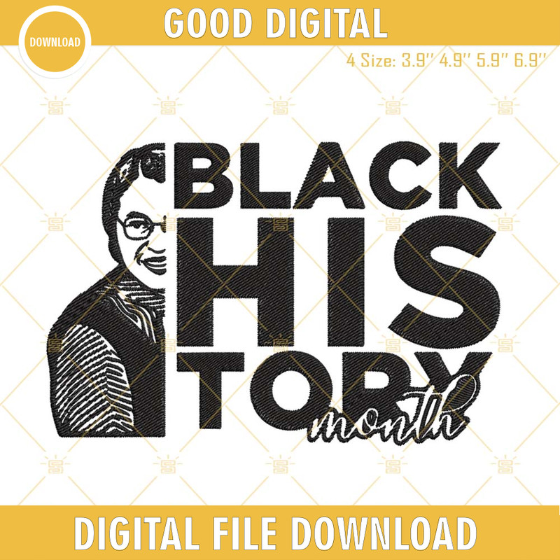 Black History Month Embroidery Design, Rosa Parks Embroidery File.jpg