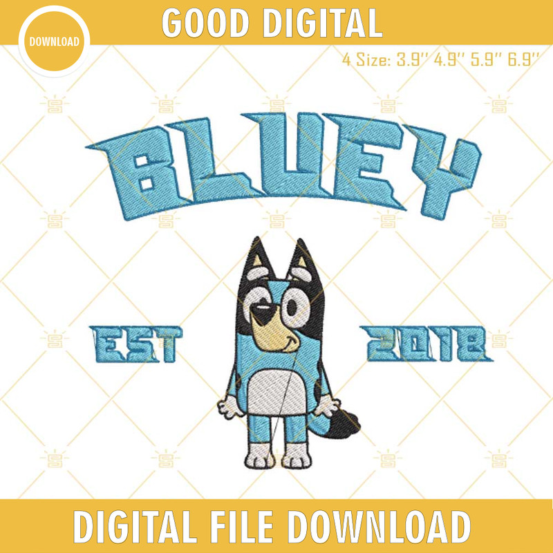 Bluey Est 2018 Embroidery Files, Blue Heeler Cartoon Embroidery Designs.jpg
