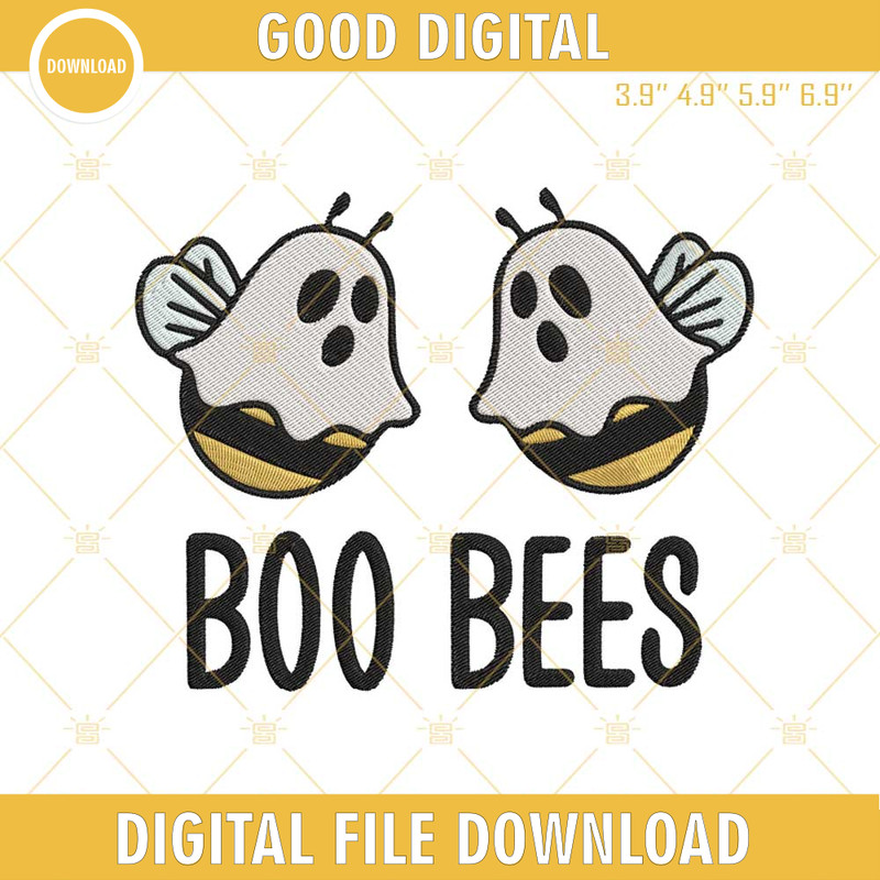 Boo Bees Ghost Halloween Embroidery Designs.jpg
