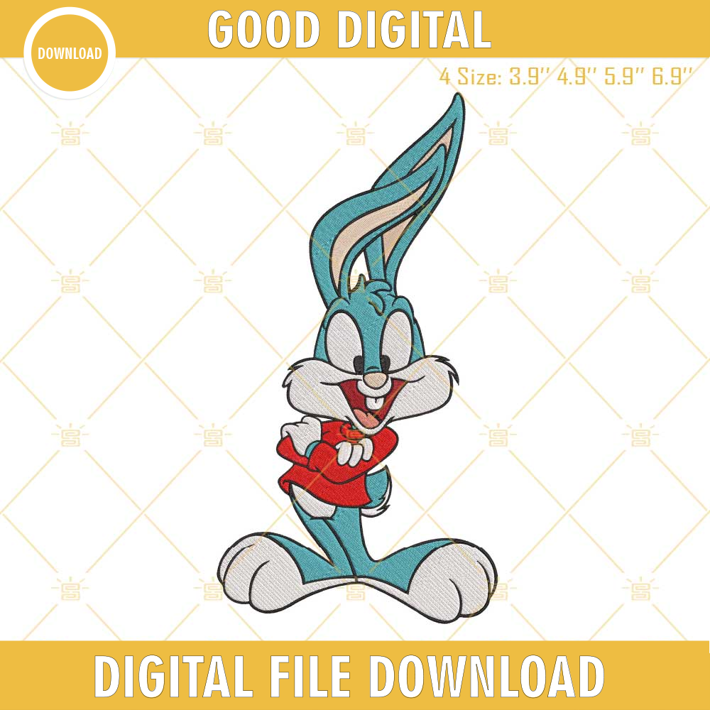 Buster Bunny Machine Embroidery Design, Baby Looney Tunes Embroidery File.jpg