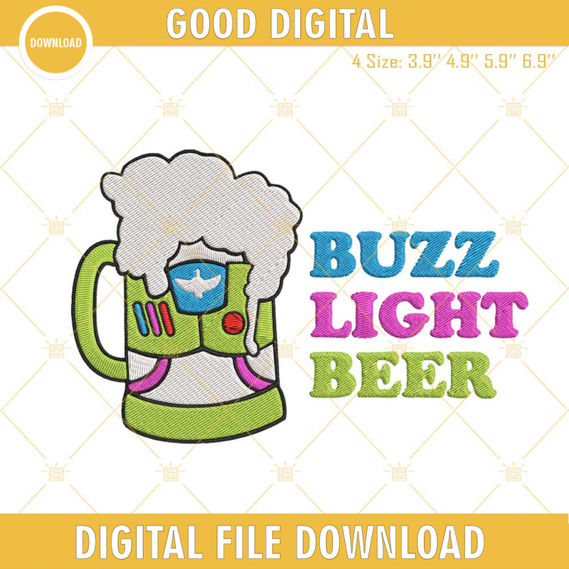 Buzz Light Beer Embroidery Designs, Buzz Lightyear Toy Story Drinks Machine Embroidery Files.jpg