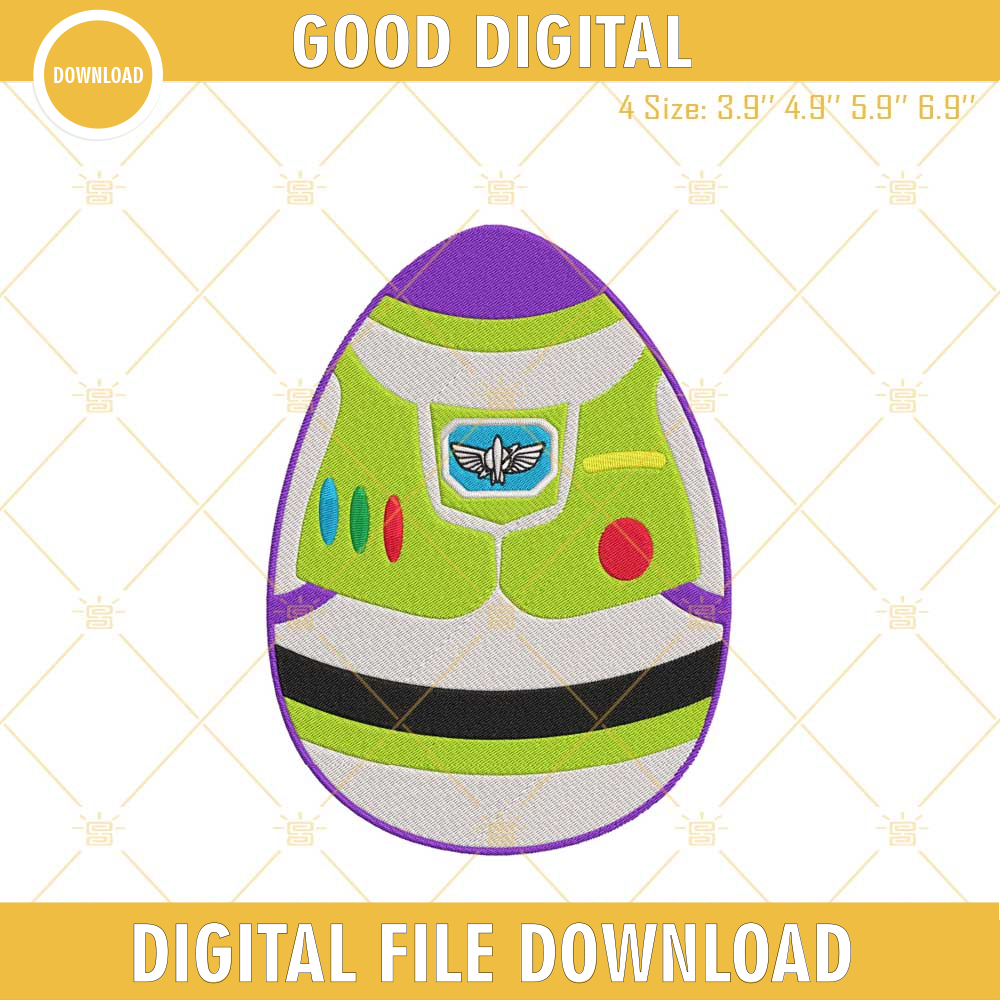Buzz Lightyear Easter Egg Embroidery Design, Toy Story Easter Embroidery File.jpg
