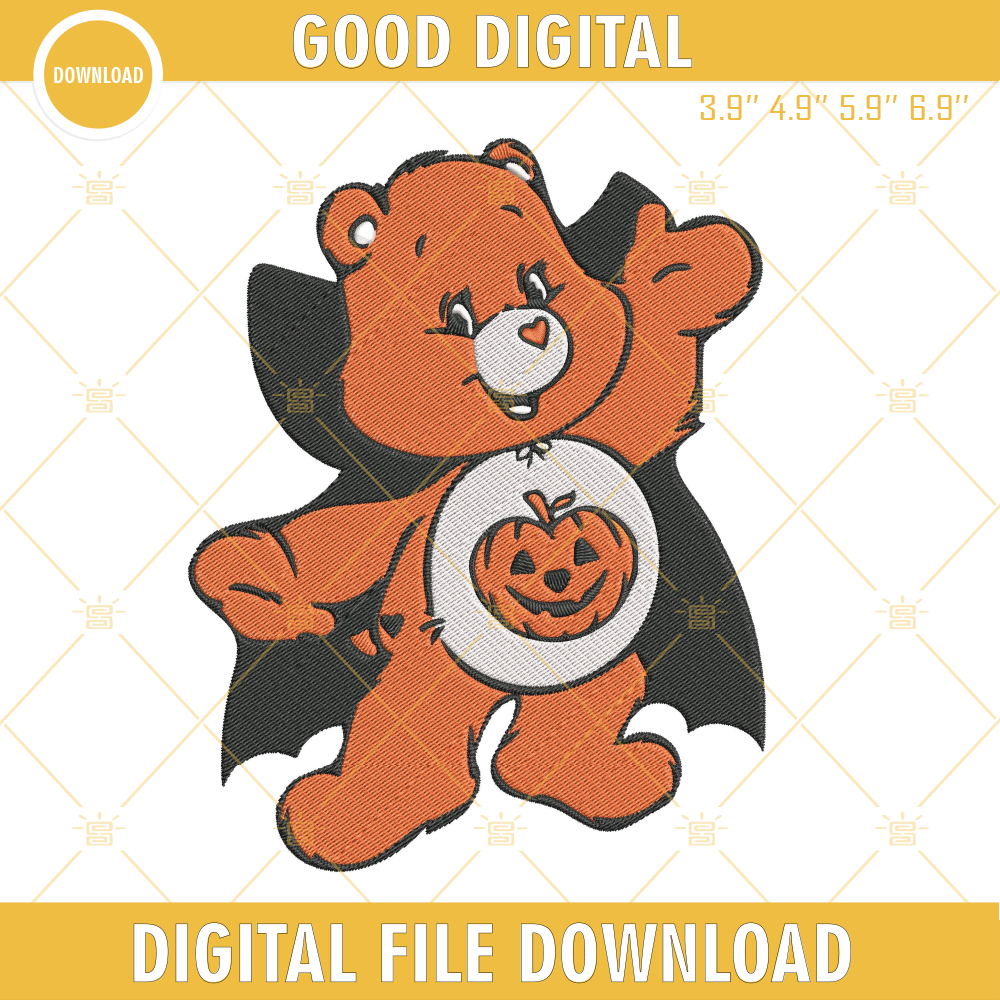 Care Bears Halloween Embroidery Design.png