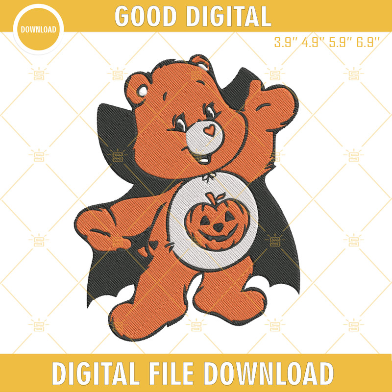 Care Bears Halloween Embroidery Design.png