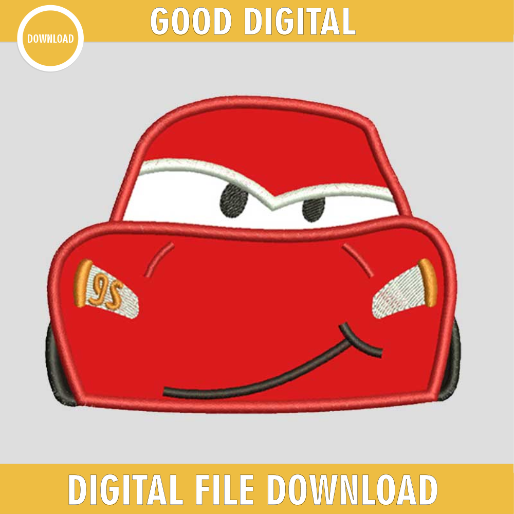 Cars Lightning McQueen Design, Cars Embroidery Files, Lightning McQueen Embroidery Design.jpg