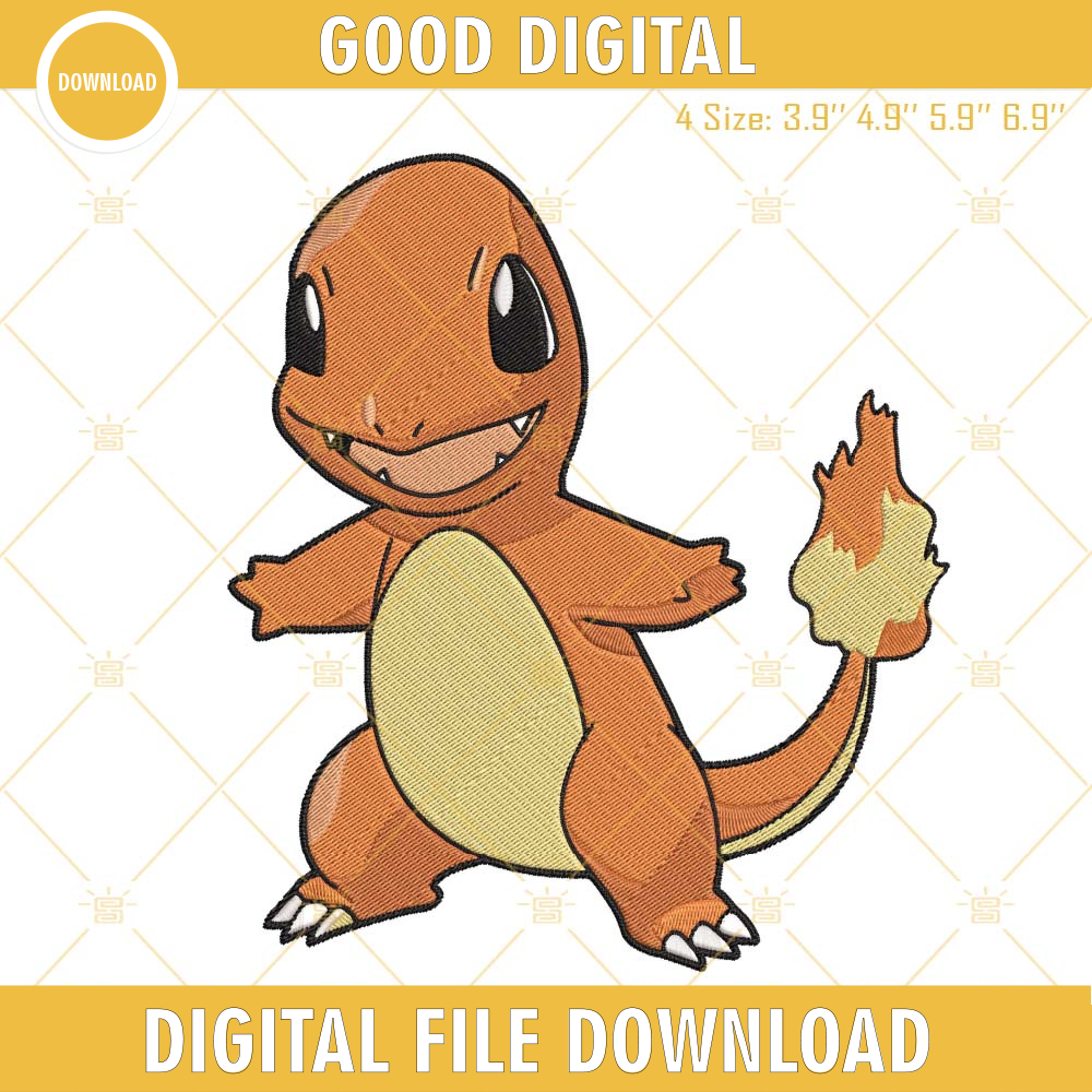 Charmander Embroidery Design, Pokemon Embroidery File Instant Download.jpg