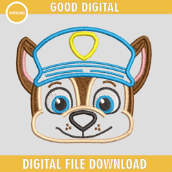 chase paw patrol design, chase embroidery files, paw patrol embroidery design, embroidery design,embroidery design svg,