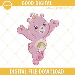 cheer bear care bear machine embroidery design file, embroidery design,embroidery design svg, embroidery