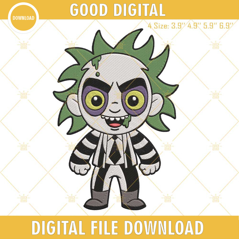 Chibi Beetlejuice Embroidery Designs, Beetlejuice Embroidery Design File.jpg