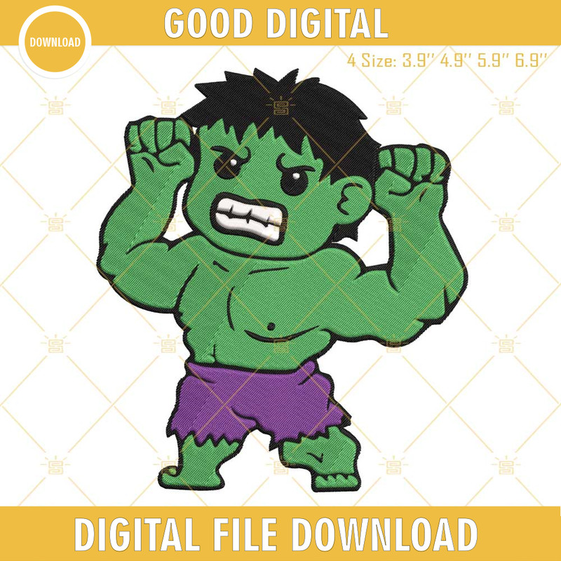Chibi Hulk Embroidery Designs, Baby Hulk Avengers Embroidery Design File.jpg