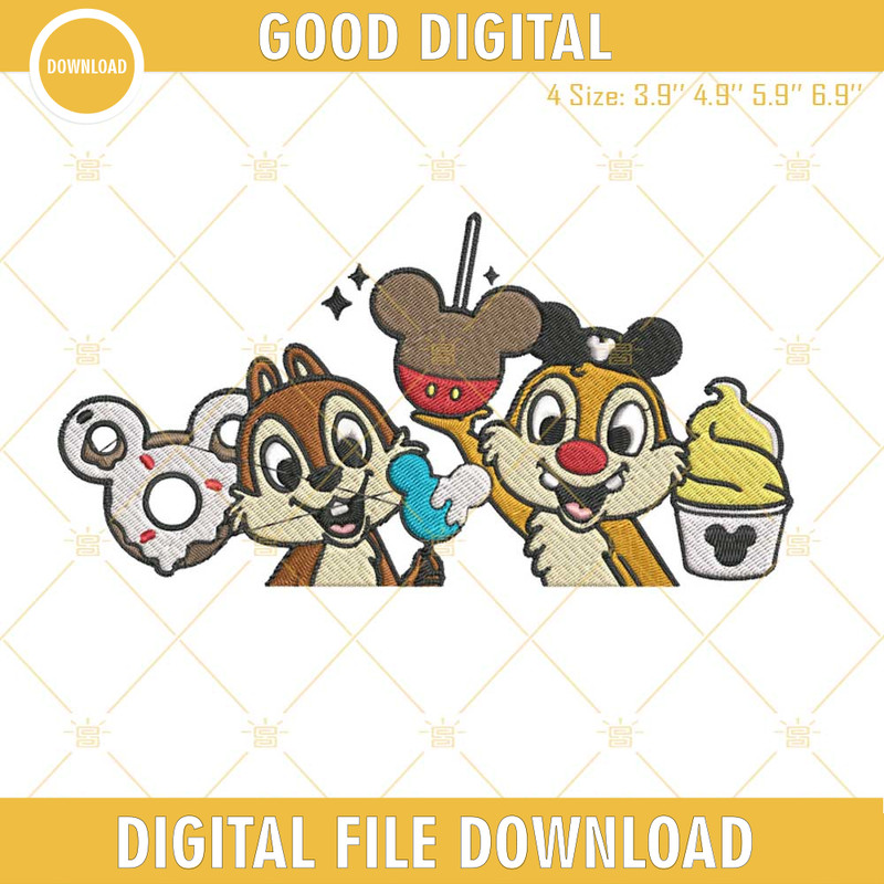 Chip And Dale Disneyland Snacks Machine Embroidery Design File.jpg