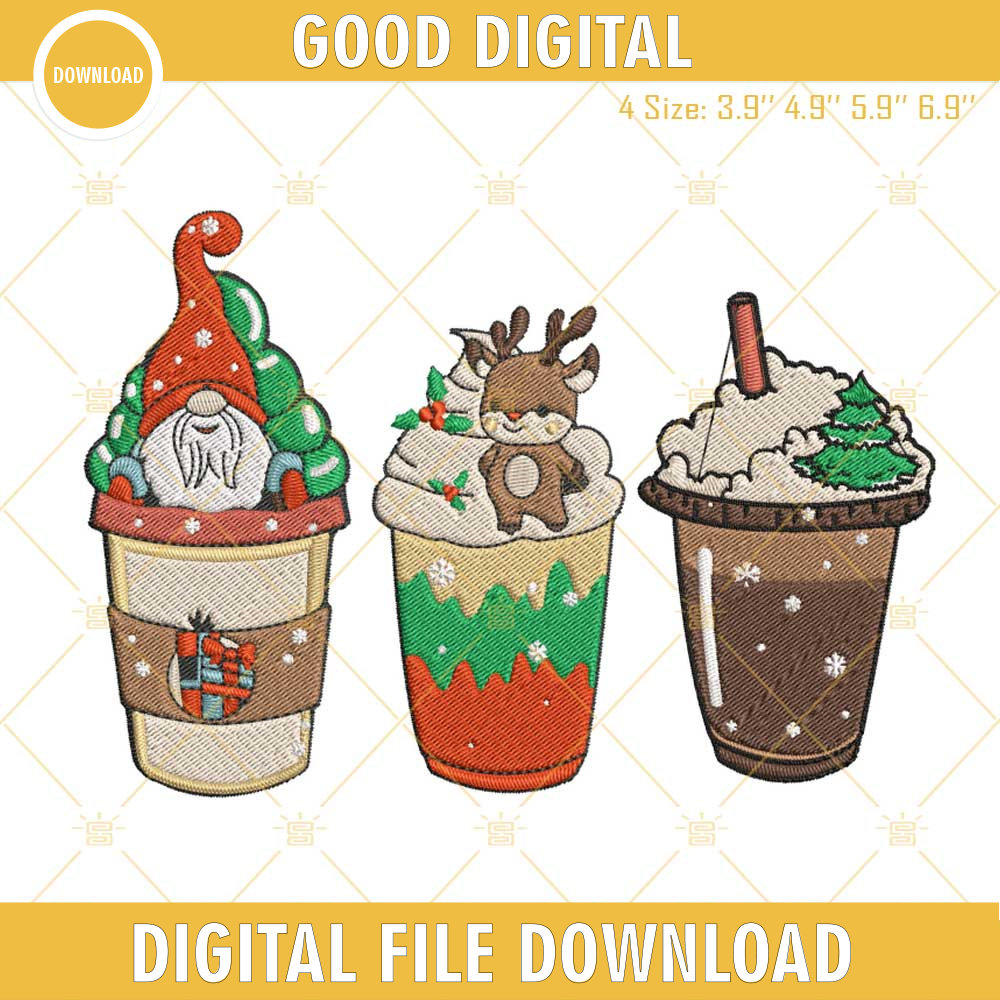 Christmas Coffee Drink Latte Cozy Embroidery Design File.jpg