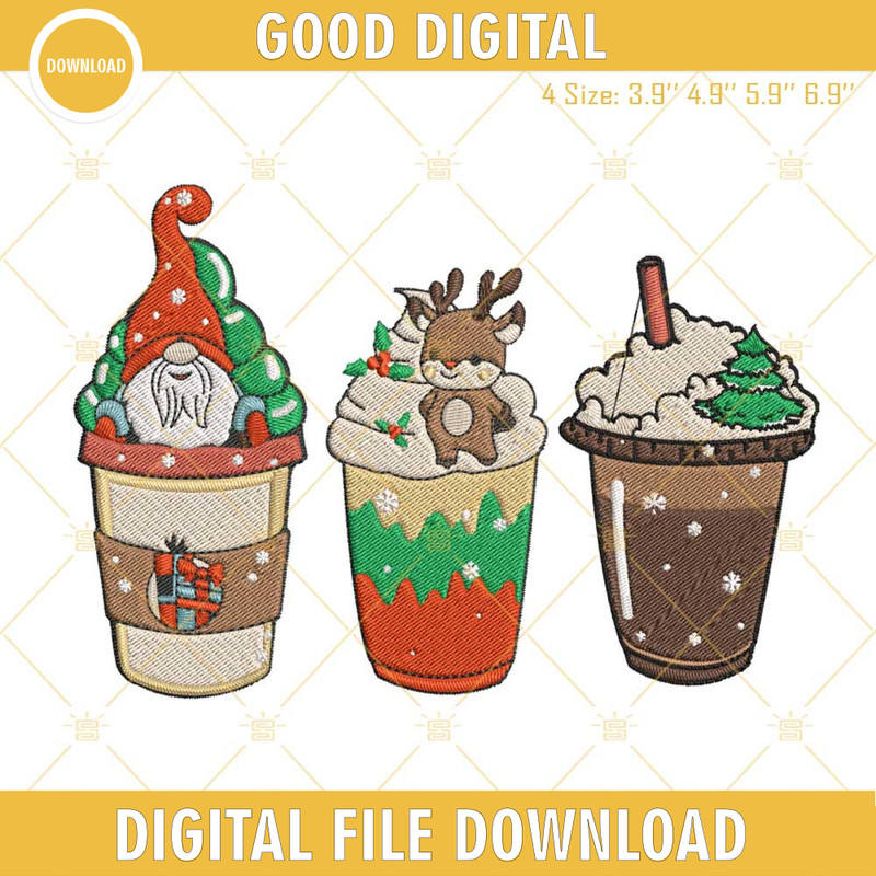 Christmas Coffee Drink Latte Cozy Embroidery Design File.jpg
