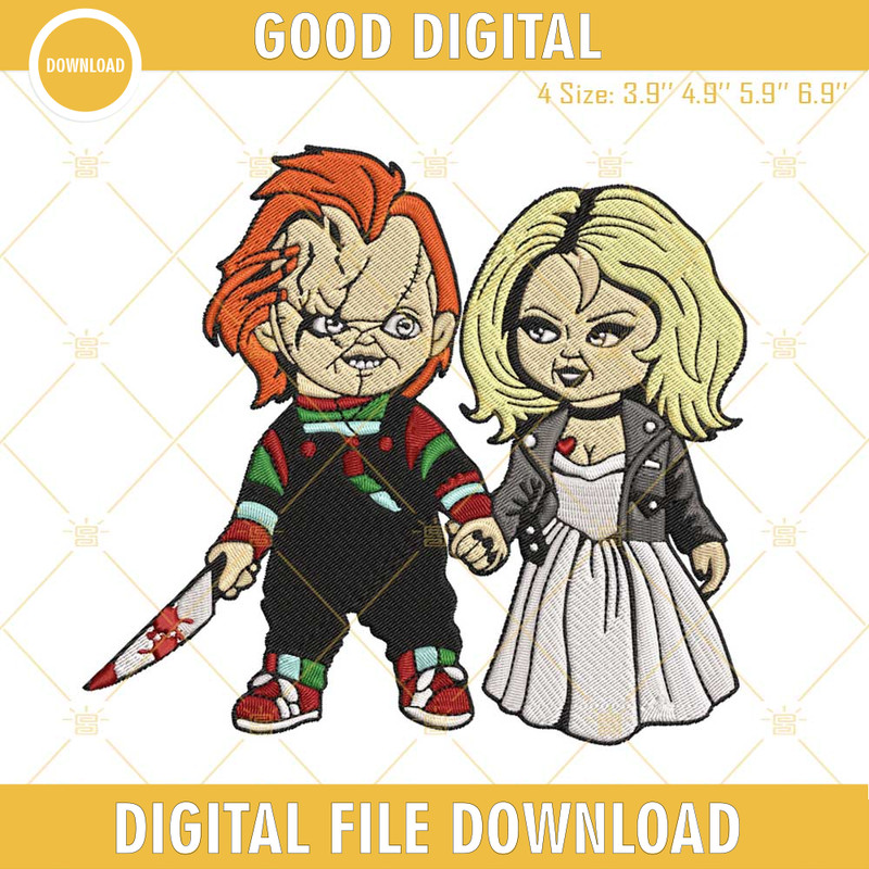 Chucky And Tiffany Embroidery Design File, Chucky Embroidery Designs.jpg