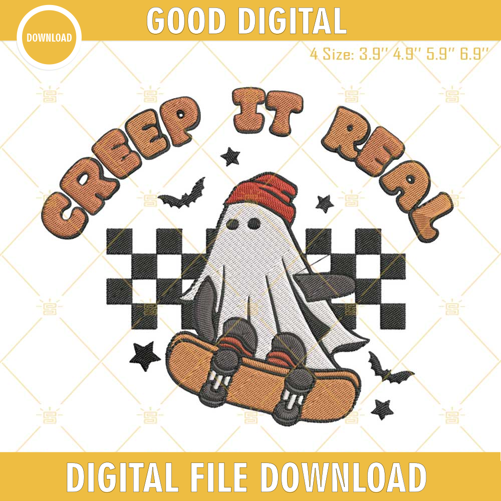 Creep It Real Ghost Skateboard Embroidery Design File.jpg