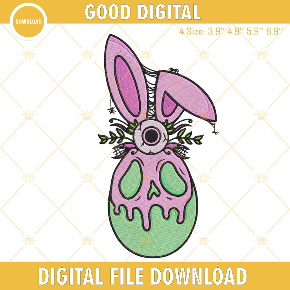 Creepy Easter Egg Embroidery Design, Horror Easter Bunny Embroidery Files.jpg