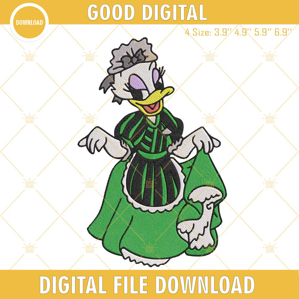 Daisy Duck Haunted Mansion Embroidery Designs, Daisy Halloween Machine Embroidery Pattern Files.jpg