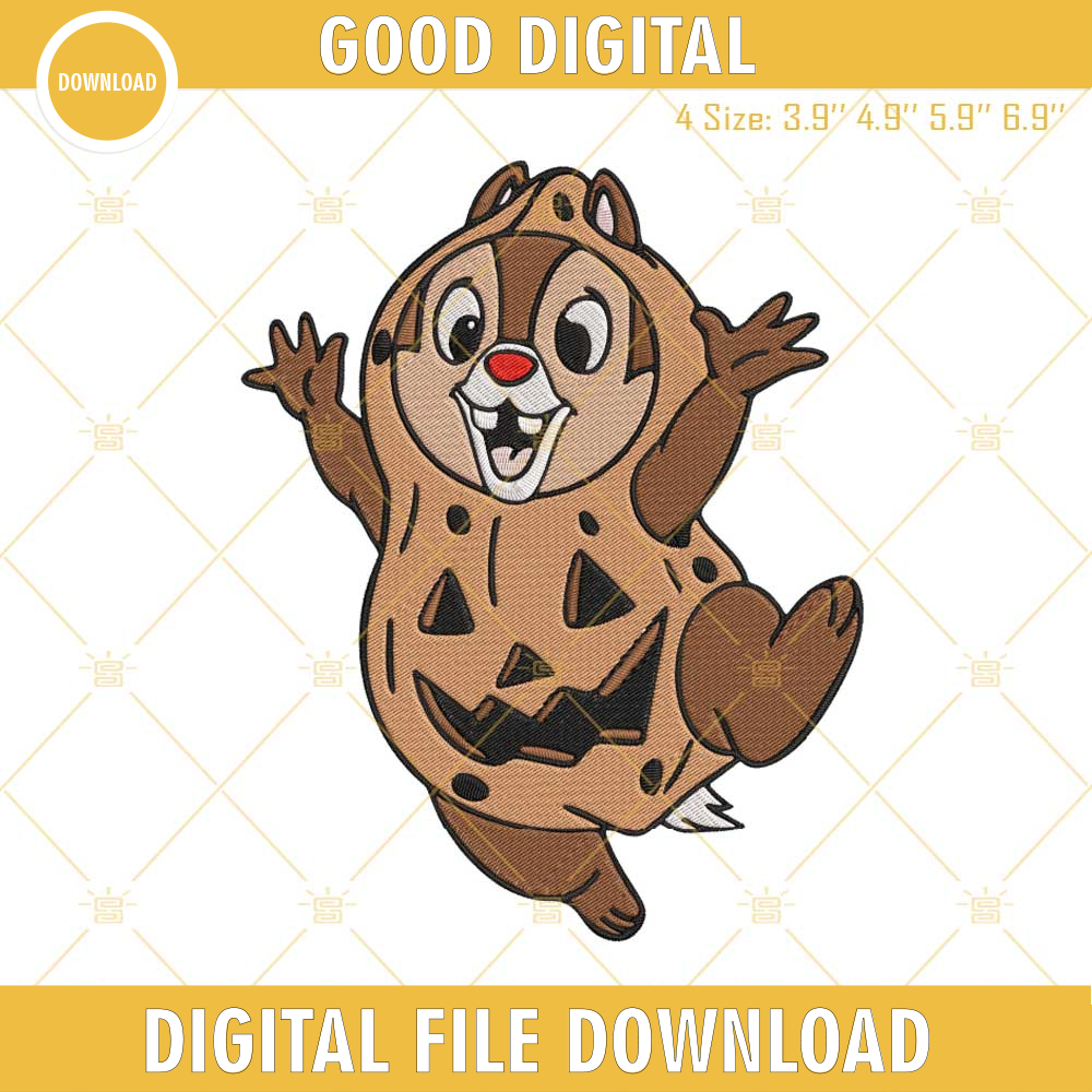 Dale Peanut Halloween Embroidery File, Disney Chip And Dale Halloween Embroidery Design.jpg