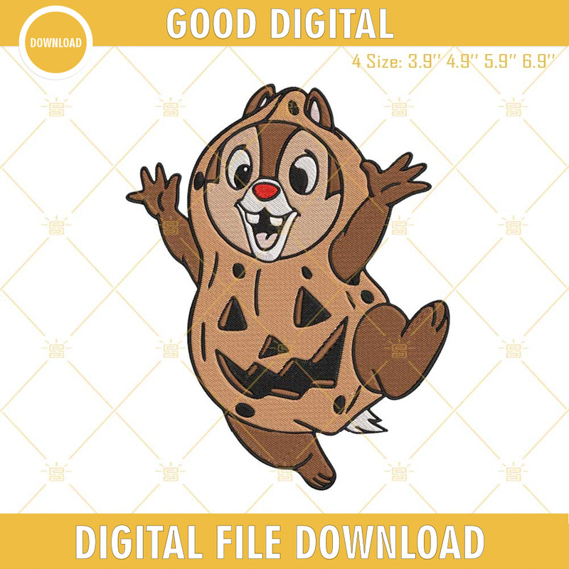 Dale Peanut Halloween Embroidery File, Disney Chip And Dale Halloween Embroidery Design.jpg