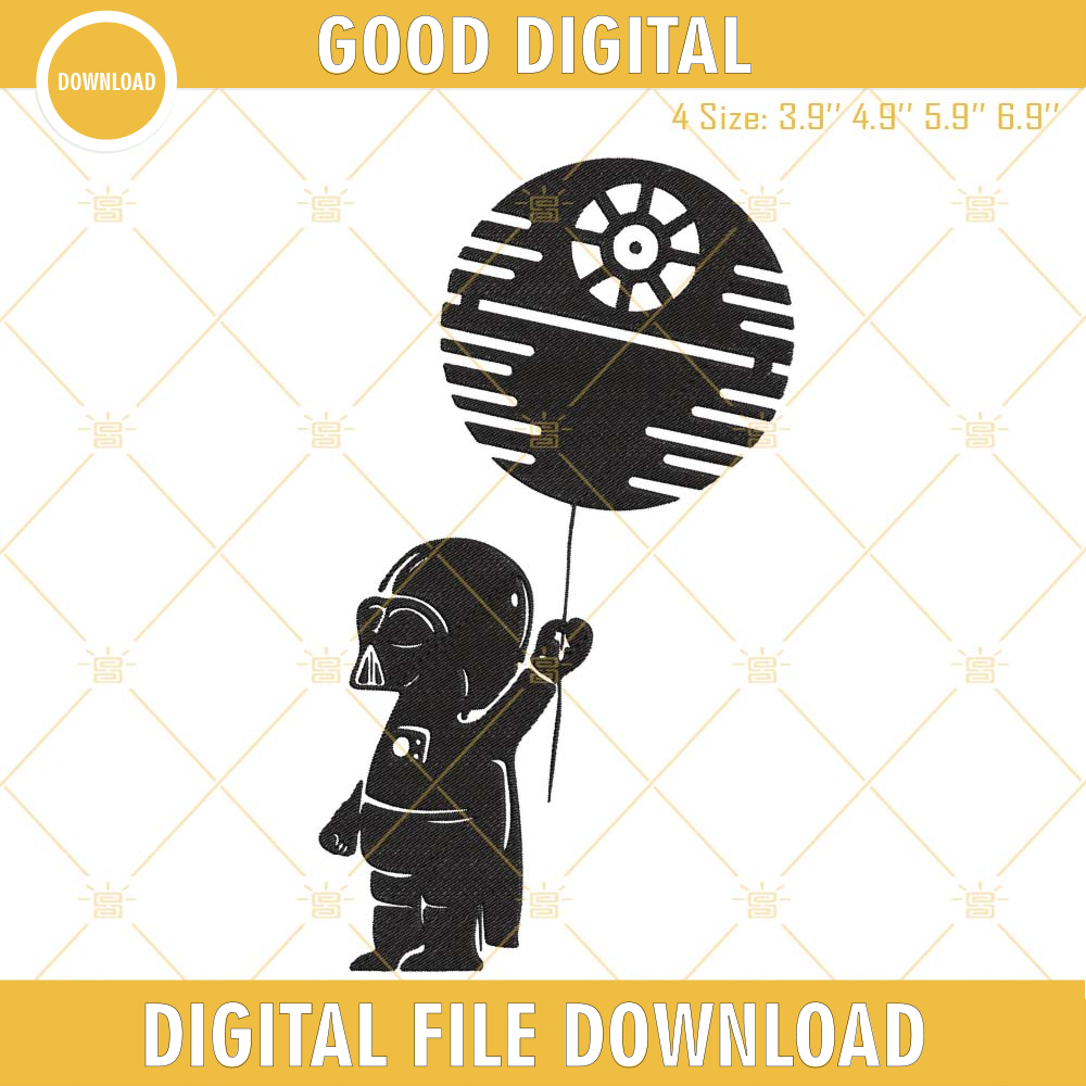 Darth Vader Death Star Balloon Embroidery File, Star Wars Embroidery Design.jpg