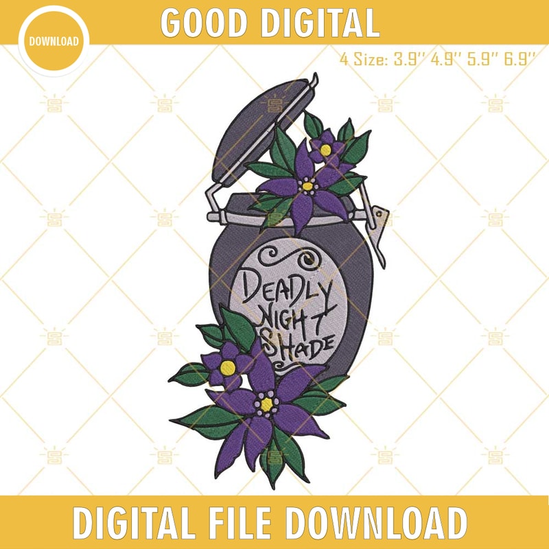 Deadly Nightshade Embroidery Designs, Nightmare Before Christmas Potion Bottle Embroidery Files.jpg
