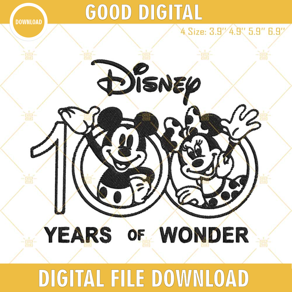 Disney 100 Years Of Wonder Mickey And Minnie Embroidery Designs, Disney World Embroidery Files.jpg