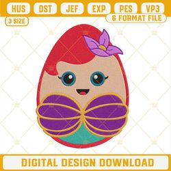 ariel easter egg embroidery design, disney princess easter embroidery file.jpg